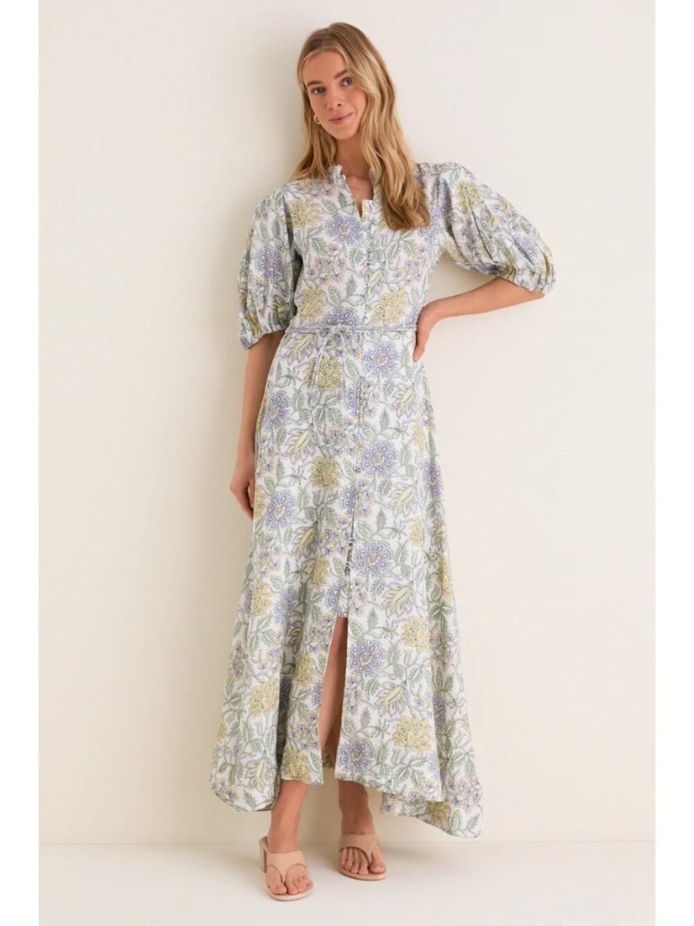 Hannah Artwear Kira Maxi Dress Heritage Lemon Size 3 Large NWT